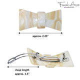French Amie Classy Bow Small Cream and White Tokyo Handmade Hair Barrettes