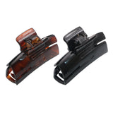 Parcelona French Cutout Curve Medium Shell and Black Celluloid Hair Claws(2 Pcs)