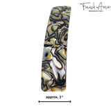 French Amie Long Rectangle Handmade Large Hair Barrette Clip for Women N Girls