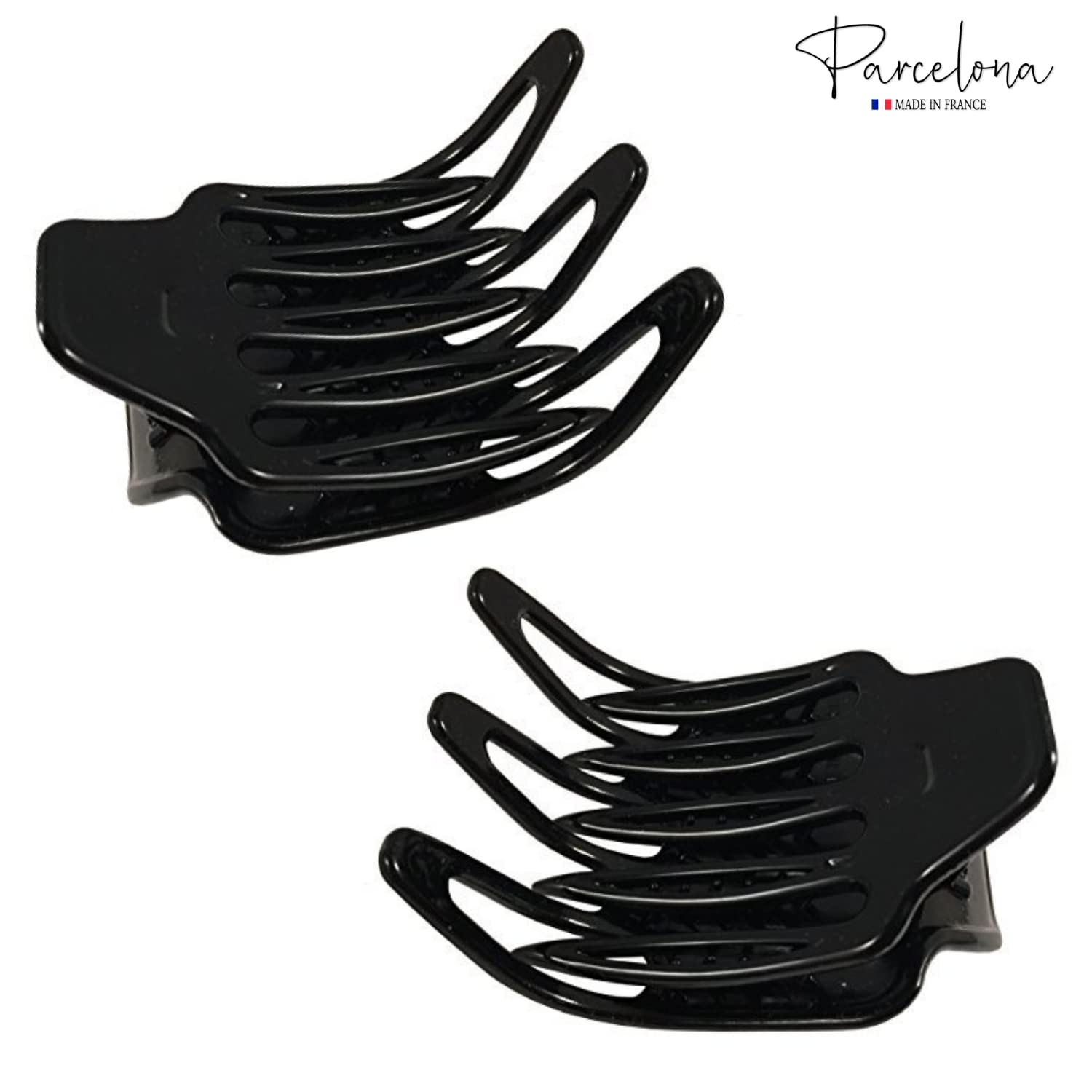 Parcelona French Wide Paw Medium Cellulose Side Slide Yoga Hair Claw for Women