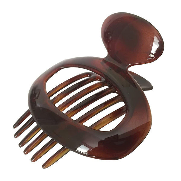 Parcelona French Duck Beak Oval Shell Celluloid Large Hair Claw for Women