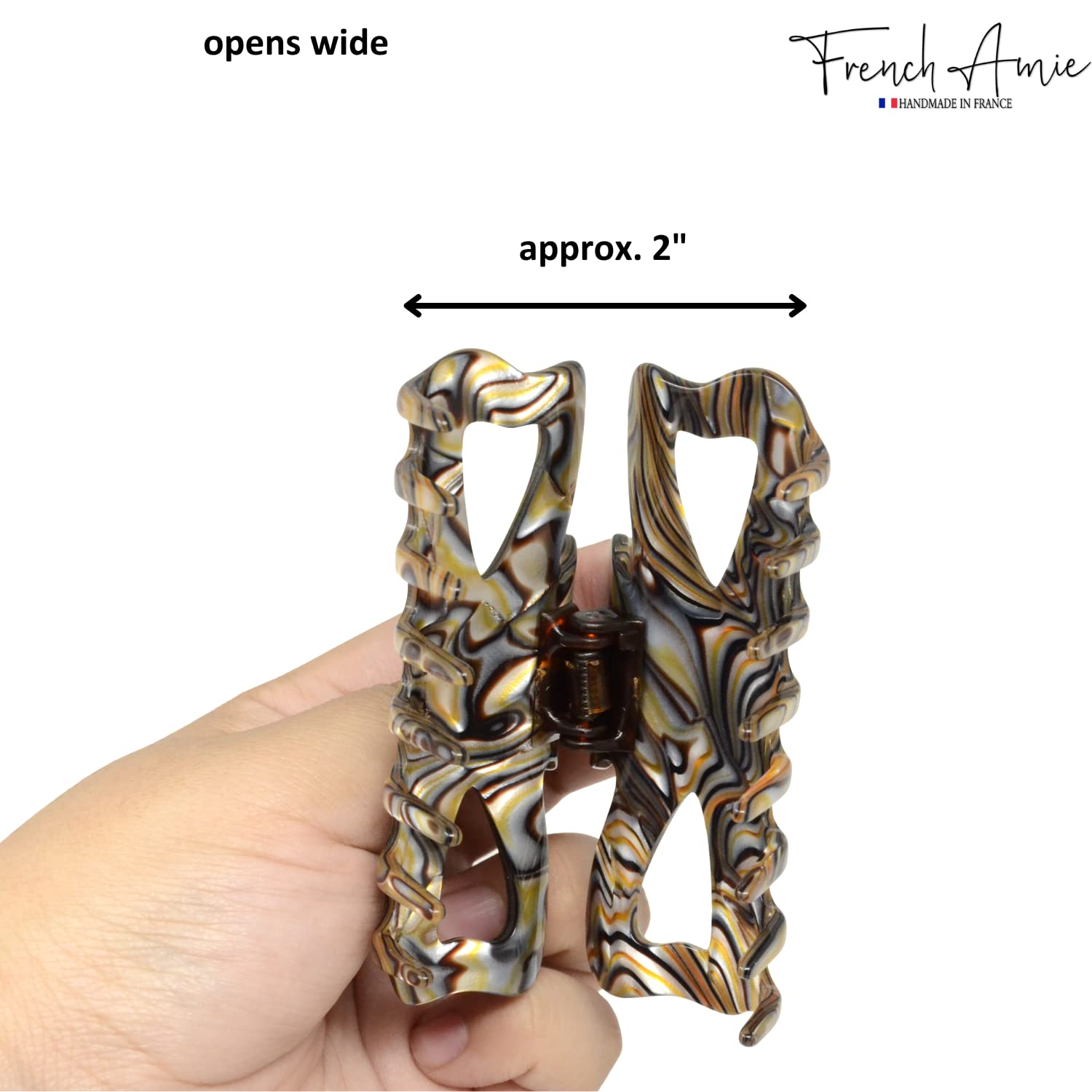French Amie Large Butterfly 3.5" Handmade Cellulose Acetate Hair Claw for Women