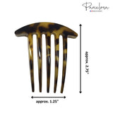Parcelona French Medium Interlocking Light Tortoise Shell Side Hair Comb 2 pcs