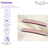 French Amie Rounded Oblong Small Cellulose No Metal Hair Slide Barrettes(2 Pcs)