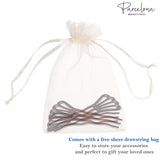 Parcelona French Wavy Three Teeth Shell Large Set of 3 Chignon Hair Pin Sticks
