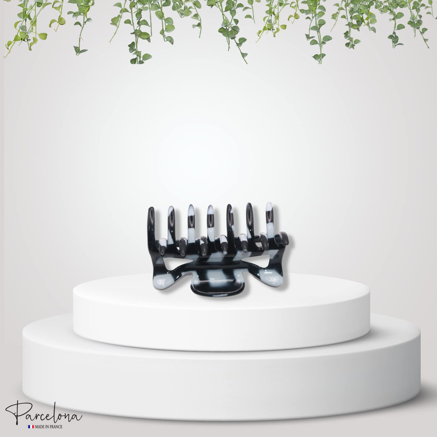 Parcelona French Classic 3" Medium Cellulose Covered Spring Hair Claw Clip