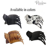 Parcelona French Wide Paw Medium Celluloid Side Slide Yoga Hair Claw for Women