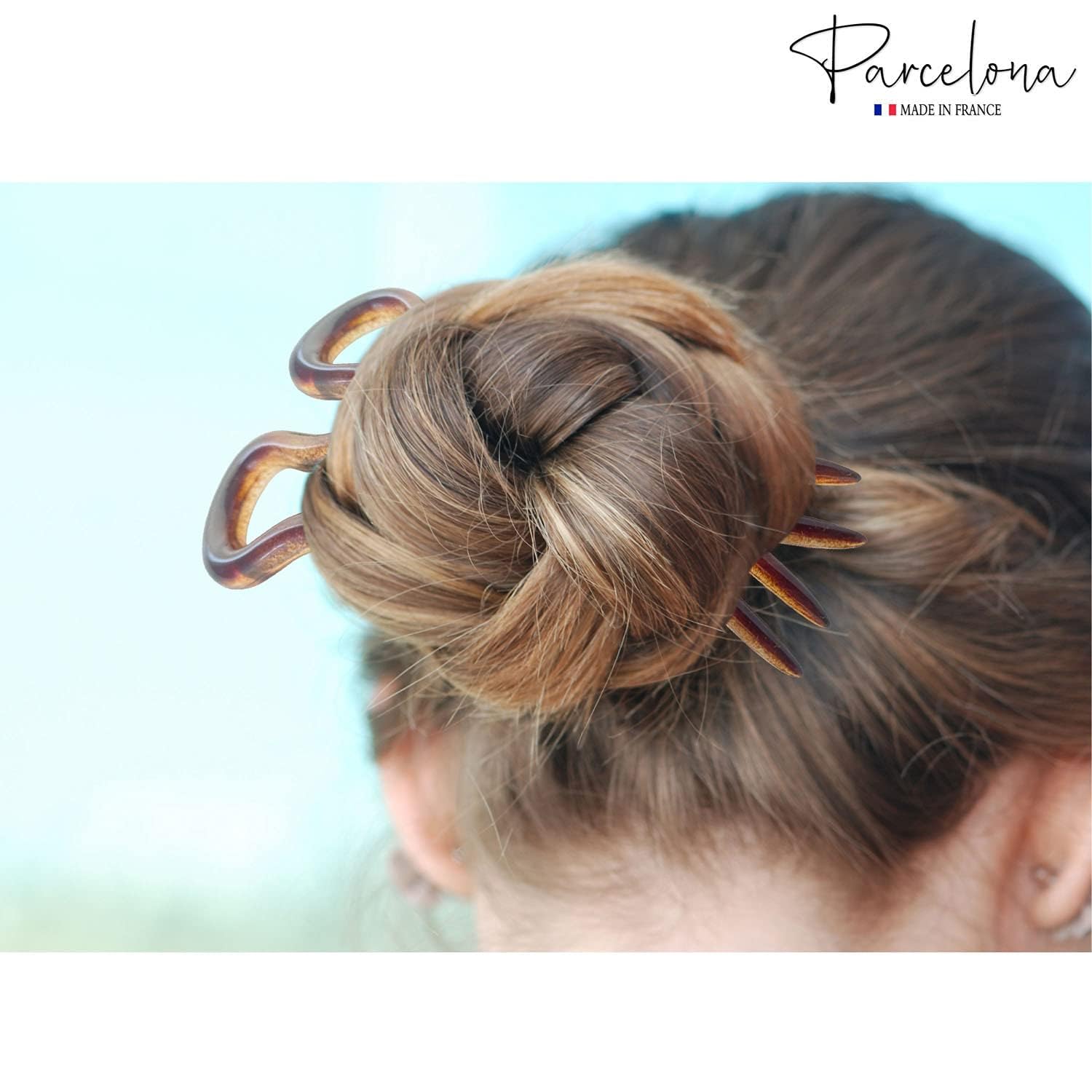 Parcelona French Mystic Large Cellulose Hair Pins for Women & Girls(6Pcs)