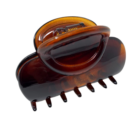 Parcelona French Bouton Medium Shell Celluloid Jaw Hair Claw for Women and Girls