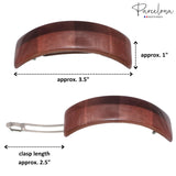 Parcelona French Curved 3 1/2" Strong Grip Celluloid Hair Barrette for Women