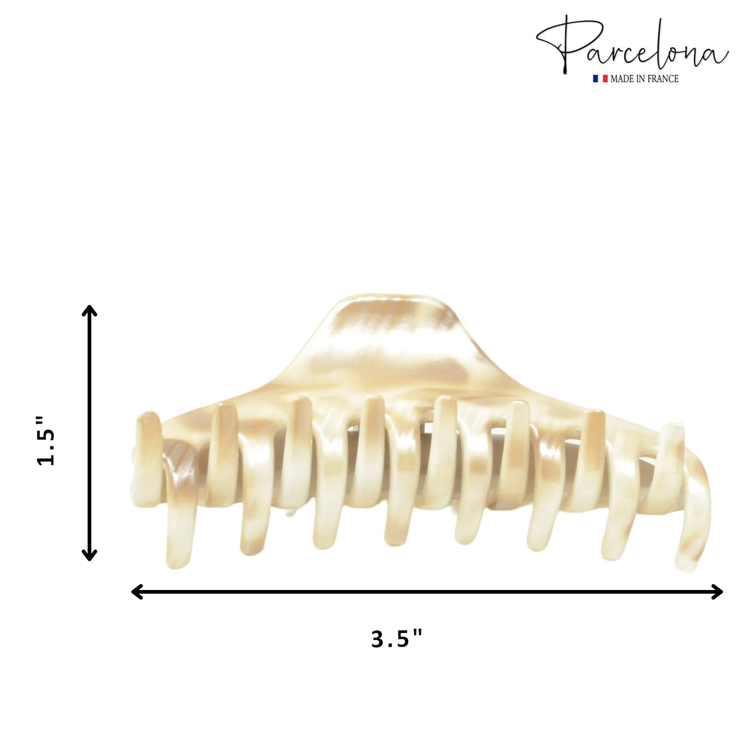 Parcelona French Boss Thin 3 1/2" Medium Cellulose Jaw Hair Claw for Women