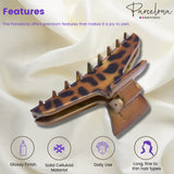 Parcelona French PINCH Leopard Tortoise Shell Small Jaw Hair Claw Clip for Girls