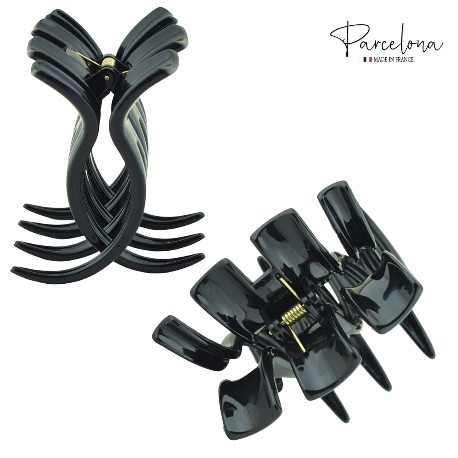 Parcelona French Large and Wide 3 1/2" Cellulose No Slip Grip Hair Claw Clip