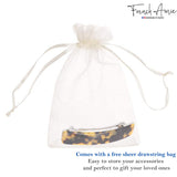 French Amie Oblong 3 1/2" Celluloid Handmade Automatic Hair Barrette for Women