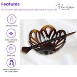Parcelona French Radial 3.5" Celluloid Chignon Hair Slide Pin Thru Bun Cover