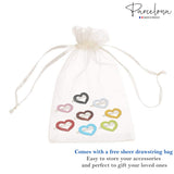 Parcelona French Love Hearts Small 1 1/4” Set of 8 Hair Clip Barrettes