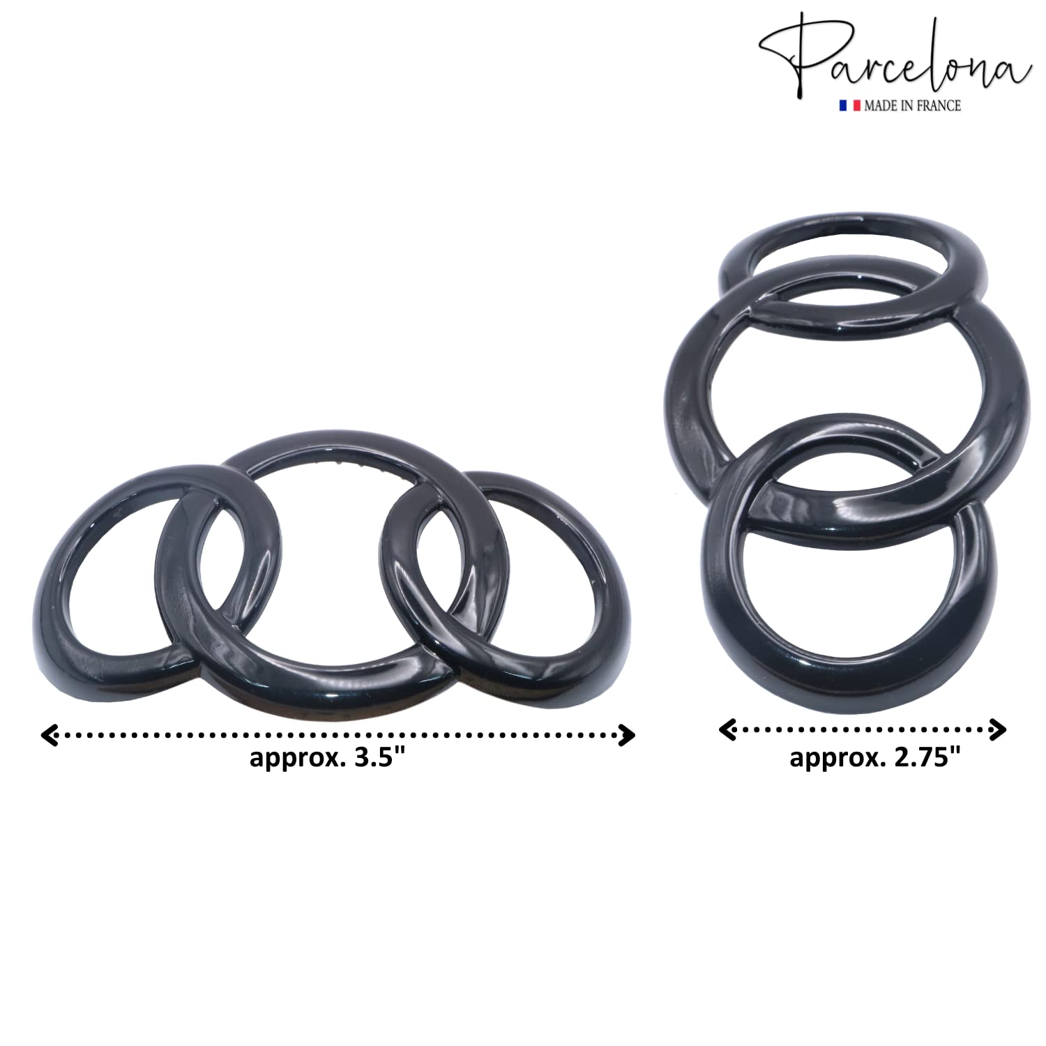 Parcelona French Triple Ringed Cellulose Barrette with Stick for Women and Girls