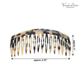 French Amie 16 Teeth White Tokyo Medium Handmade Flexible Side Hair Comb