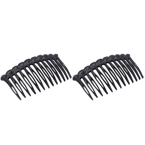 Parcelona French Twisted Edge Black 3” Set of 2 Flexible 13 teeth Side Hair Comb