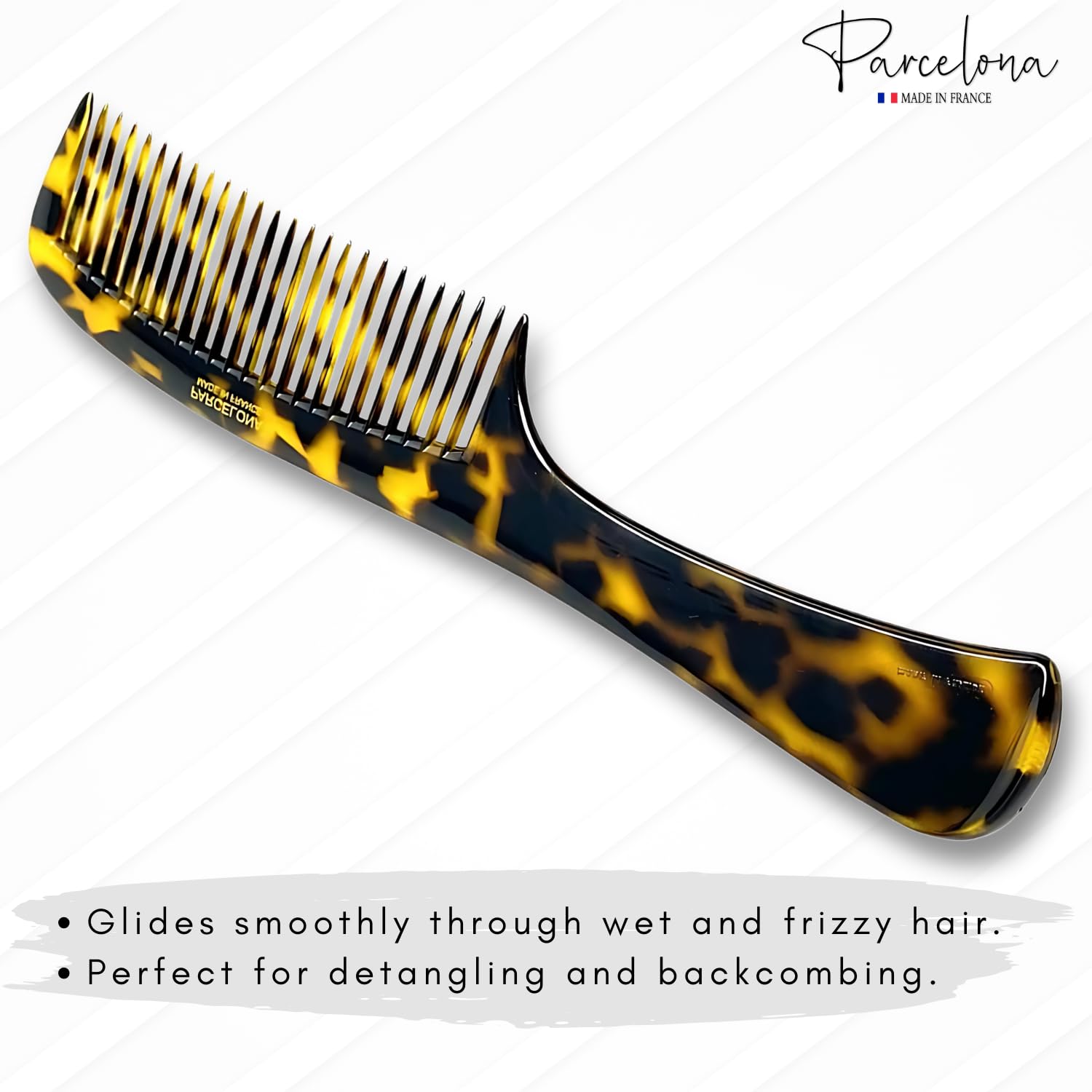 Parcelona French Wide Tooth Yellow Tokyo Large 8 3/4” Set of 2 Professional Hair