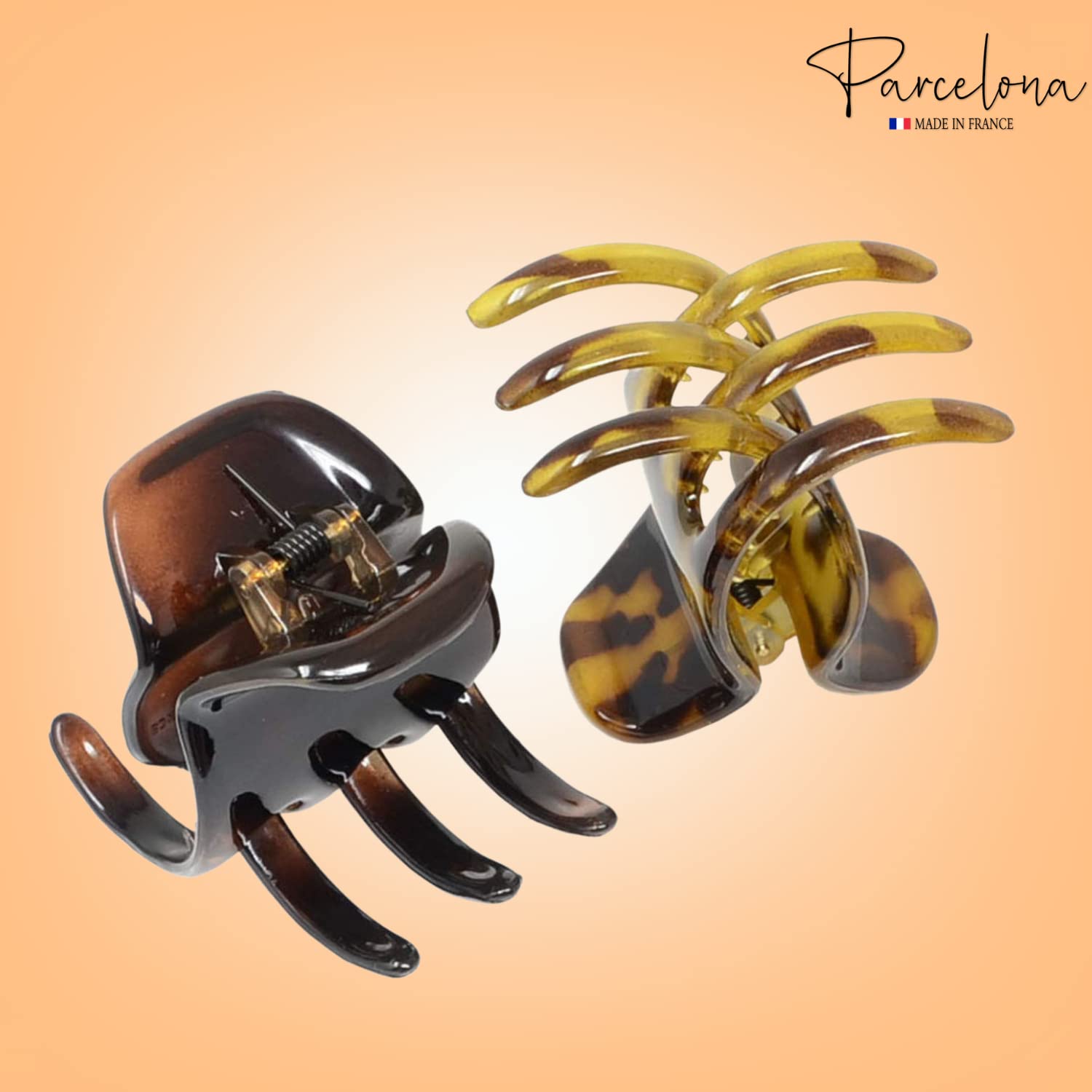 Parcelona French Classic Large Pony Cellulose Jaw Hair Claw for Women and Girls