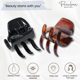 Parcelona French Classic Large Pony Celluloid Jaw Hair Claw for Women and Girls
