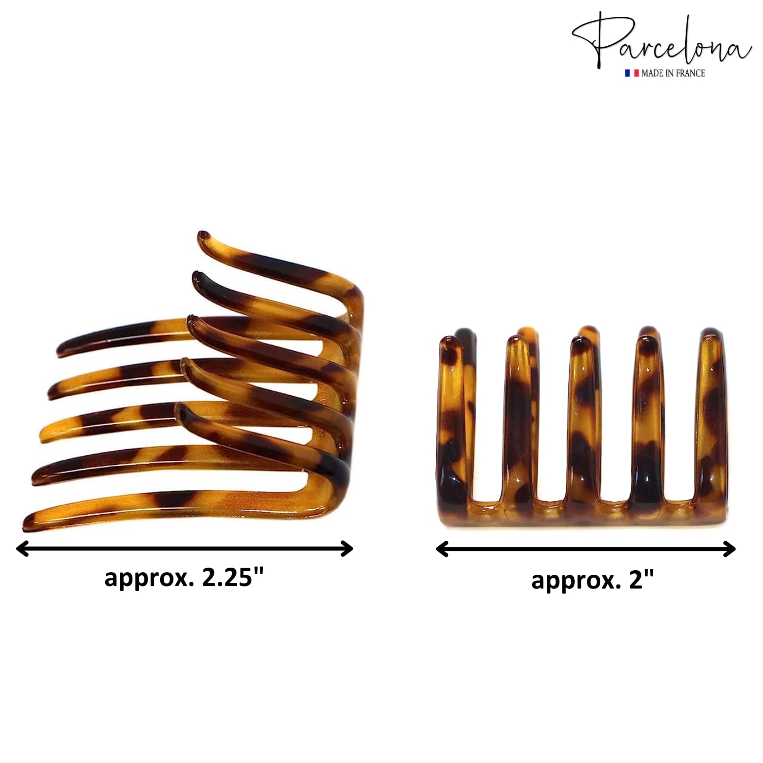 Parcelona French Crab Interlocking Medium Cellulose Hair Side Comb for Women