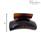 Parcelona French Oblong Shell Medium Celluloid Jaw Hair Claw Clip Clutcher