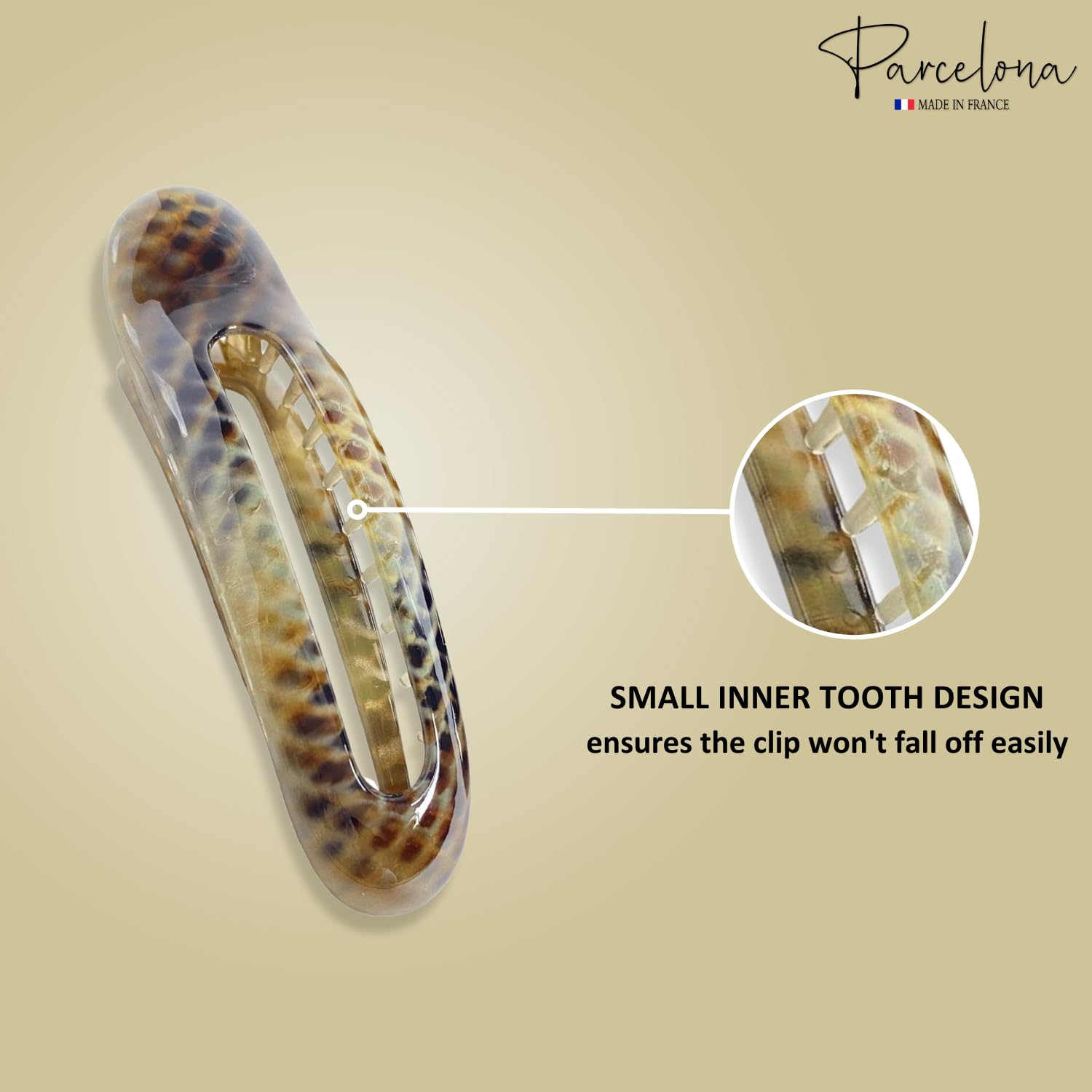 Parcelona French Oval Slider Small 3" Cellulose Side Hair Claw Clips(2 Pcs)