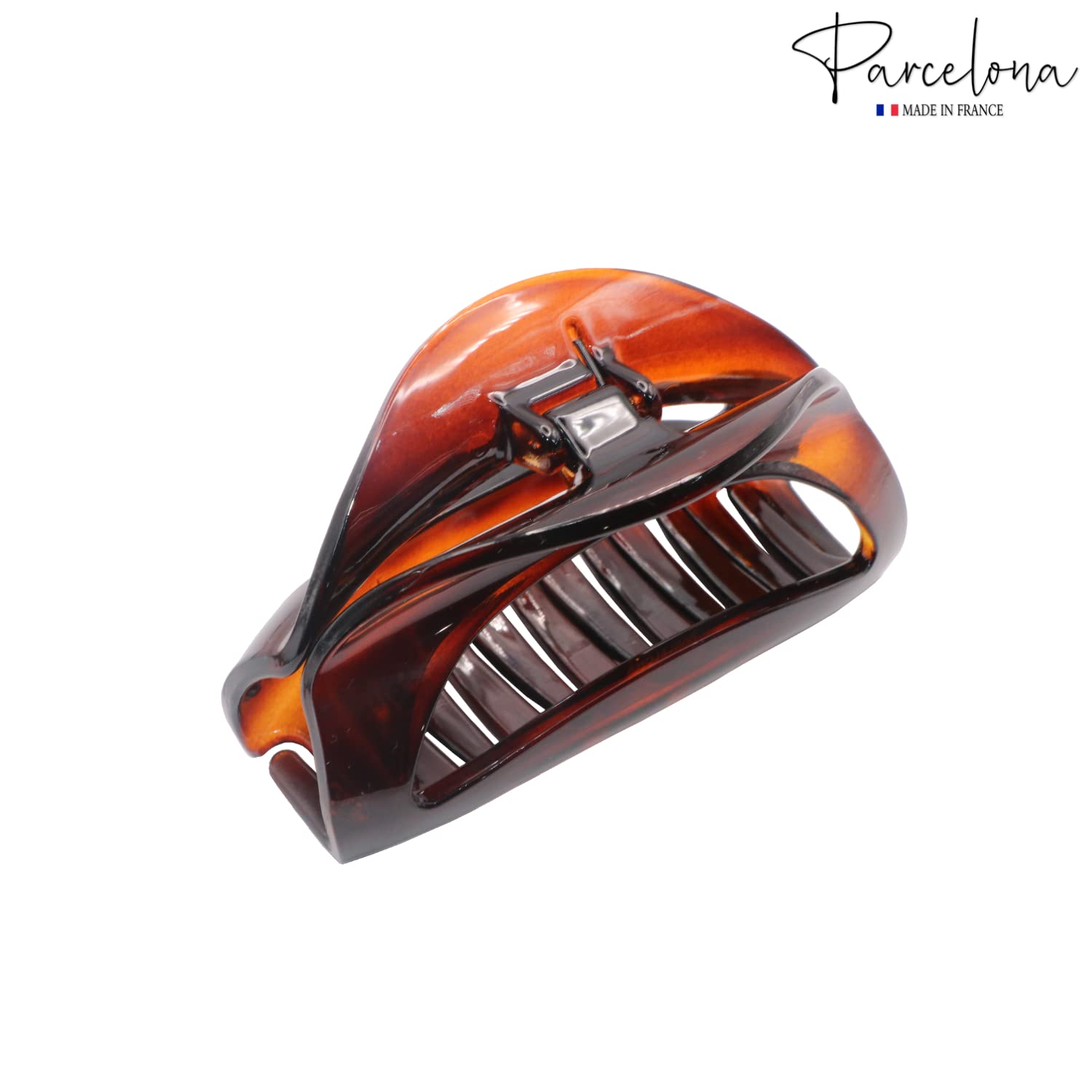 Parcelona French Vrille Medium 3.5" Cellulose No Slip Volume Jaw Hair Claw Clips