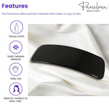 Parcelona French Flat Extra Large Wide Celluloid Acetate Hair Barrette for Women