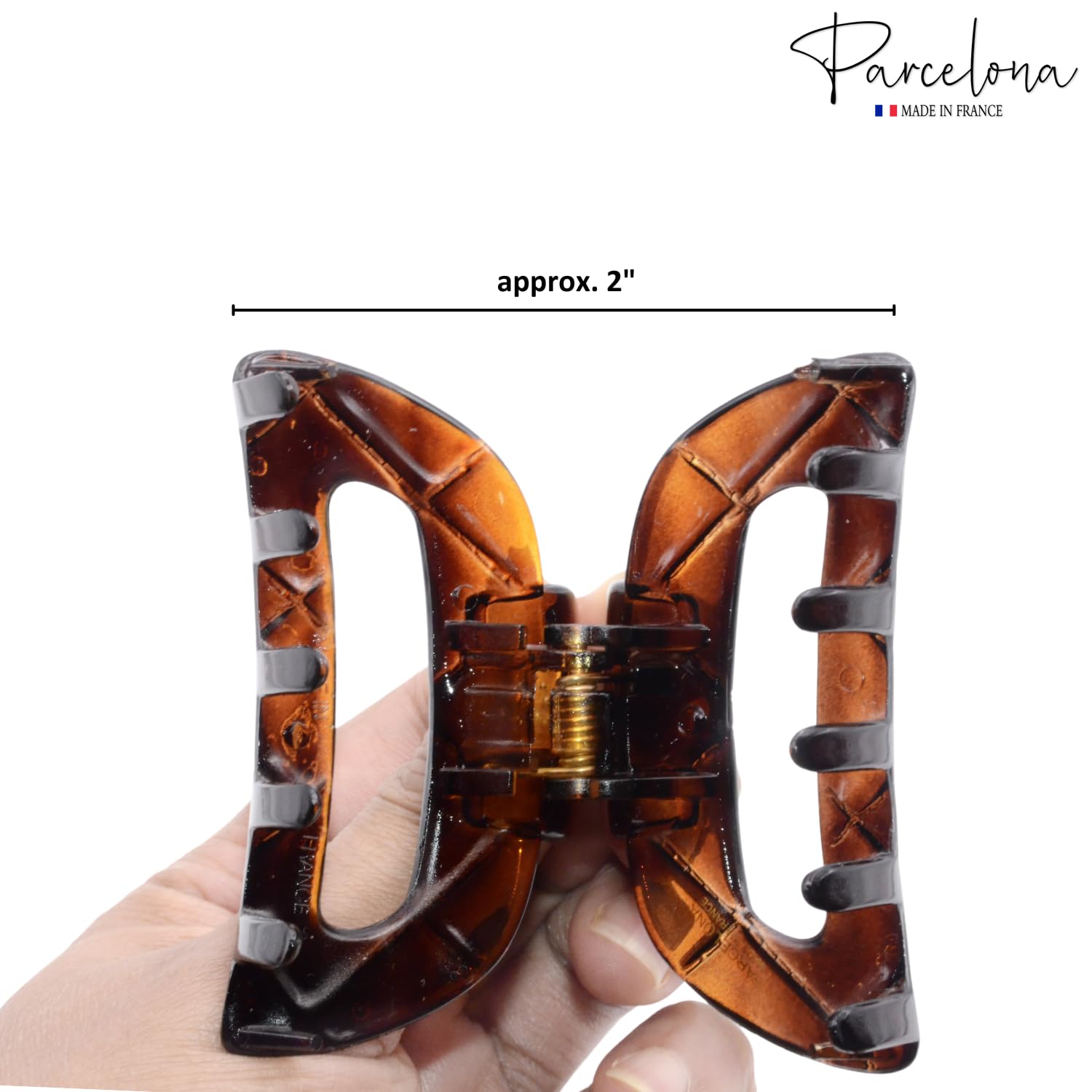 Parcelona French Elite Medium Cellulose Covered Spring Jaw Hair Claw Clamp