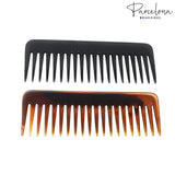 Parcelona French Fluffy Large Tortoise Shell and Black Celluloid Hair Combs(2 Pcs)