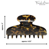French Amie Thin Oval Large 4 1/4” Handmade Celluloid Jaw Hair Claw for Women