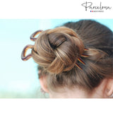 Parcelona French Mystic Large 3" Celluloid Chignon U Shaped Hair Pins(Set of 3)