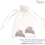 Parcelona French Bow Set of 2 Small Celluloid Shell Jaw Hair Claw Clamp Clutcher