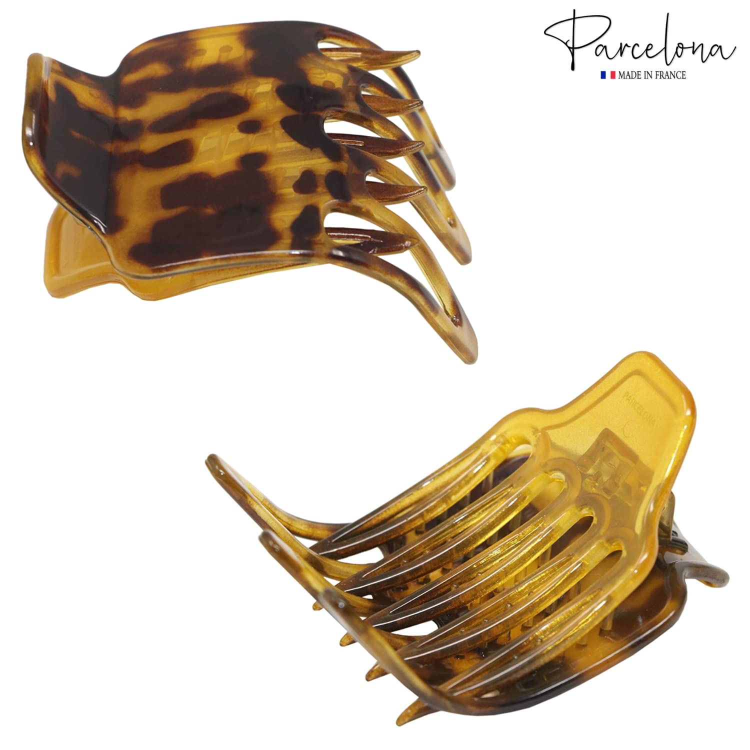Parcelona French Wide Paw Medium Cellulose Side Slide Yoga Hair Claw for Women