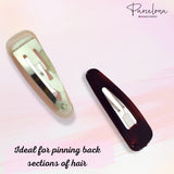 Parcelona French Mini Set of 4 Small 1.25" Celluloid Snap Hair Pins for Women