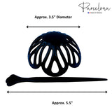 Parcelona French Radial 3.5" Celluloid Chignon Hair Slide Pin Thru Bun Cover