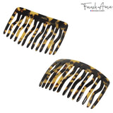 French Amie Fab 13 Teeth Medium Handmade Celluloid Side Hair Comb for Women