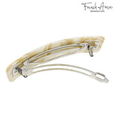 French Amie Long Rectangle Handmade Large Hair Barrette Clip for Women N Girls