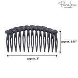 Parcelona French Twisted Edge Black 3” Set of 2 Flexible 13 teeth Side Hair Comb