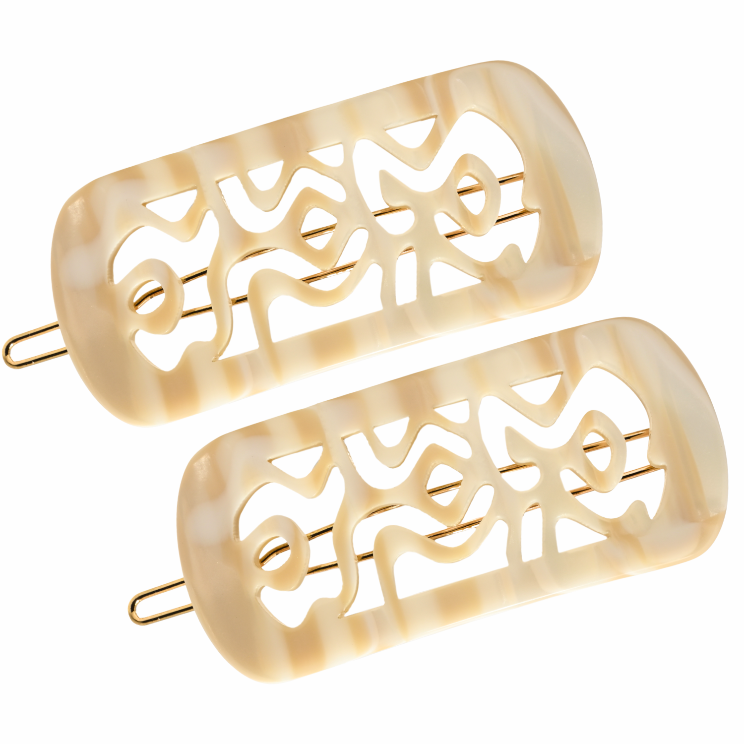 French Amie Swirls 2 ¼” Cellulose Handmade Tige Boule Snap Hair Clips for Women