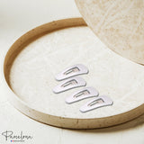Parcelona French Mini Set of 4 Small 1.25" Celluloid Snap Hair Pins for Women