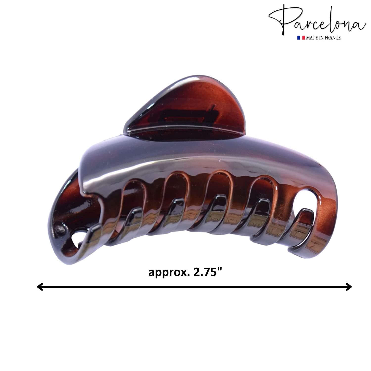 Parcelona French Channel Medium Tortoise Shell No Slip Grip Hair Tube Claw Clip
