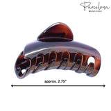 Parcelona French Channel Medium Tortoise Shell No Slip Grip Hair Tube Claw Clip