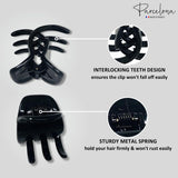 Parcelona French Classic Large Pony Celluloid Jaw Hair Claw for Women and Girls