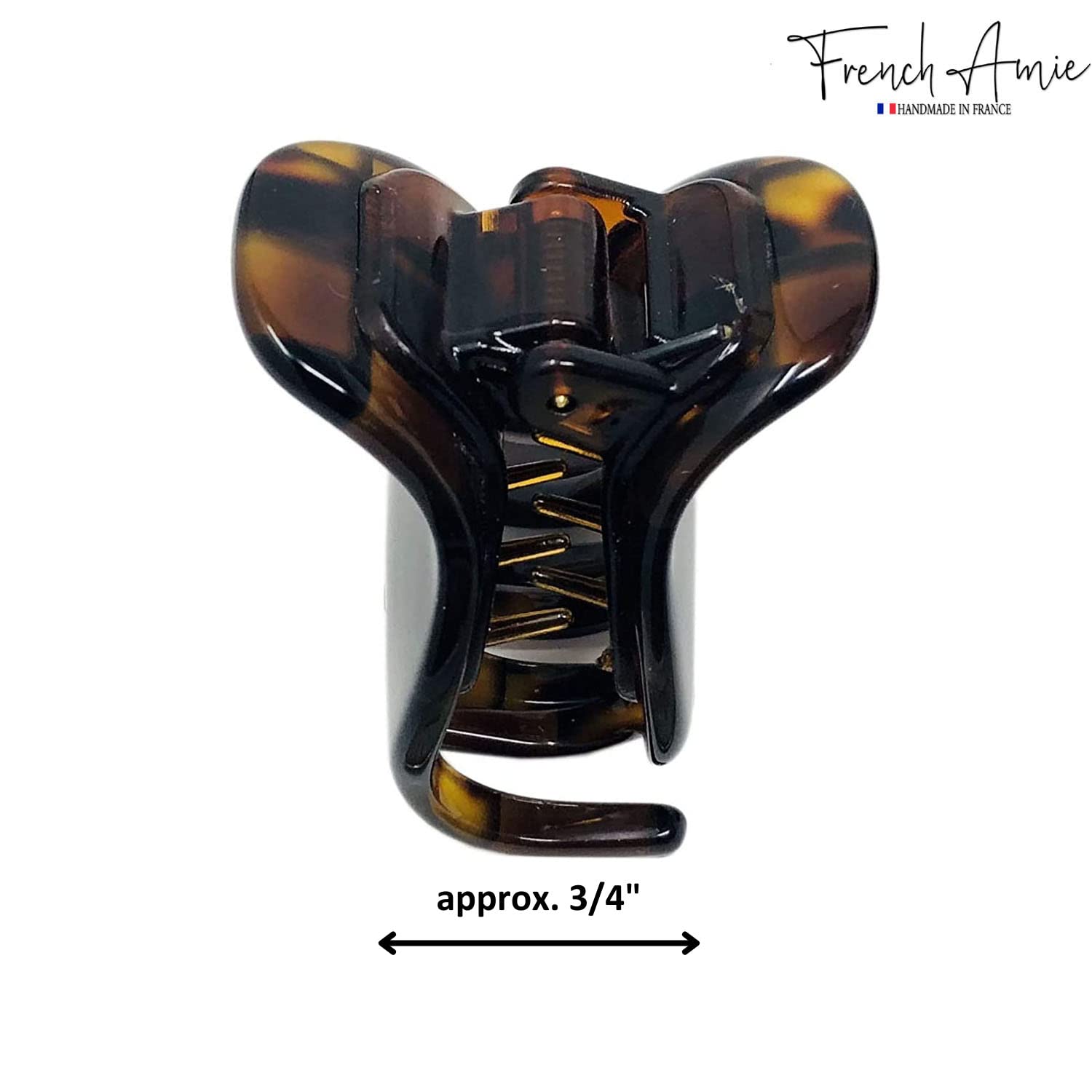 French Amie Belle 1 1/2" Mini Handmade Hair Claw French Acetate Jaw Clip for Women