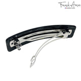 French Amie Long Rectangle Handmade Large Hair Barrette Clip for Women N Girls