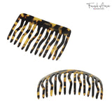 French Amie Fab 13 Teeth Medium Handmade Celluloid Side Hair Comb for Women